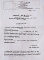 Avviso di convocazione Consiglio Direttivo (integrato dai Collegi dei Revisori dei Conti e dei Probiviri)