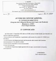 Convocazione Consiglio Direttivo - 01/12/2021